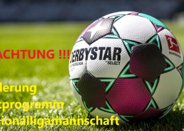 Änderung Vorbereitungsprogramm Regionalligamannschaft 3