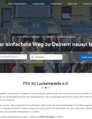 Für die Region - FSV 63 startet Online-Jobbörse 24