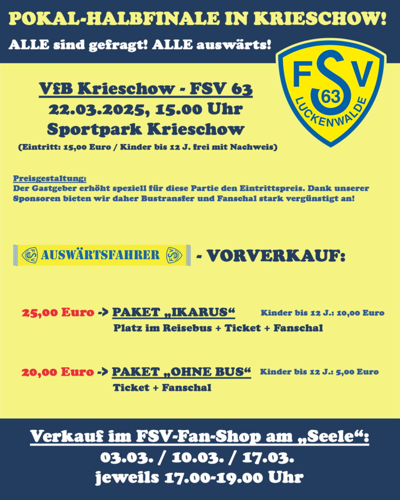 Pokalhalbfinale in Krieschow - Wir träumen vom Pokalfinale 2