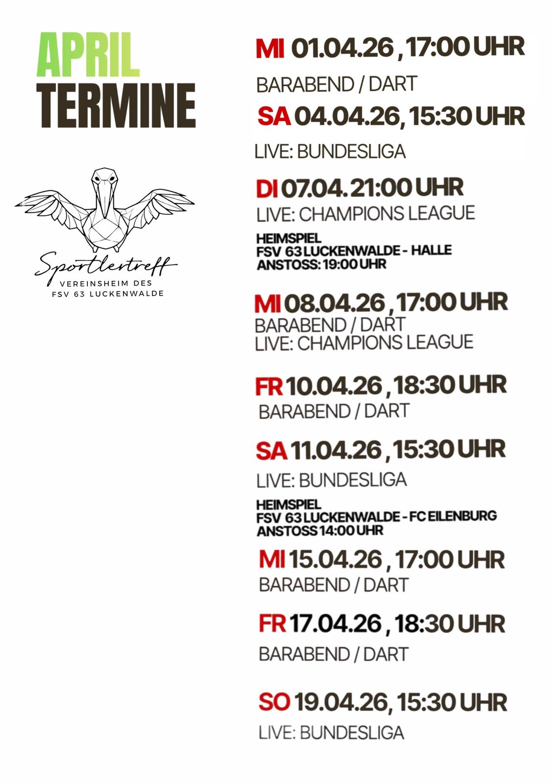 Sportlertreff - Vereinsheim des FSV 63 Luckenwalde 1