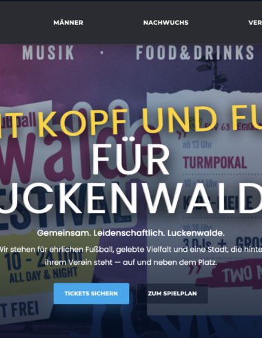 Homepage des FSV 63 Luckenwalde präsentiert sich im neuen Gewand 3