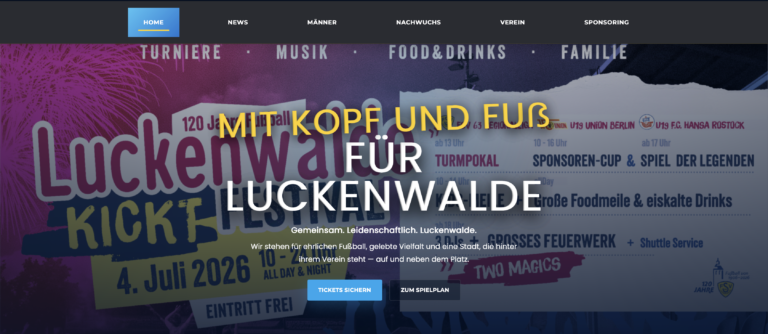 Homepage des FSV 63 Luckenwalde präsentiert sich im neuen Gewand 1