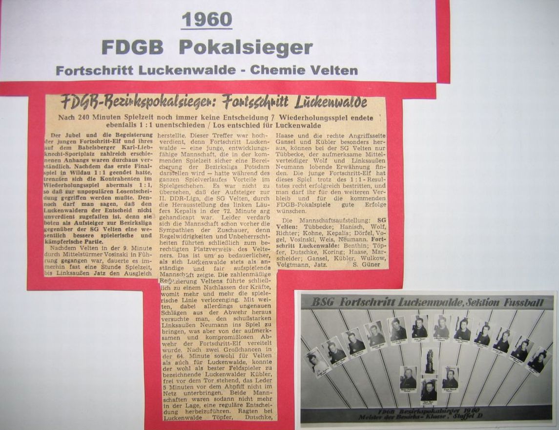 120 Jahre Fußball in Luckenwalde - Als der FDGB-Pokal nach Luckenwalde kam 3